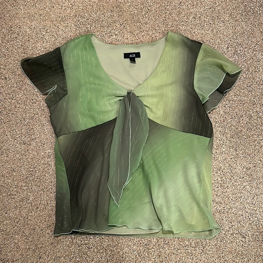 light green wrap top